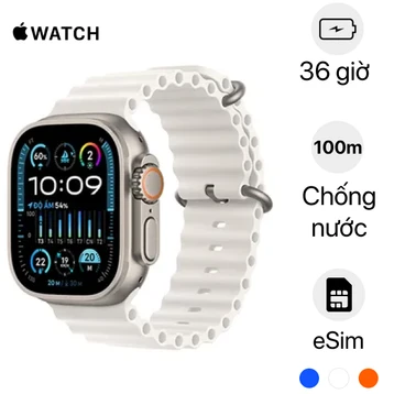 Apple Watch Ultra 2 49mm (4G) - Viền Titan Dây cao su - Cũ Đẹp
