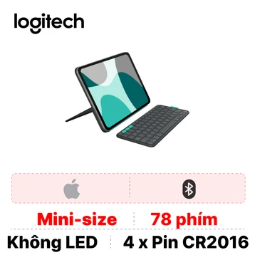 Bàn phím + Bao da iPad Pro 13 (M4/M5)/iPad Air 13 (M2/M3/M4) Logitech Flip Folio Graphite