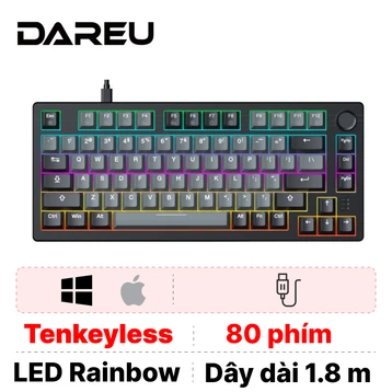 Bàn phím cơ có dây Dareu EK75 Grey-Black