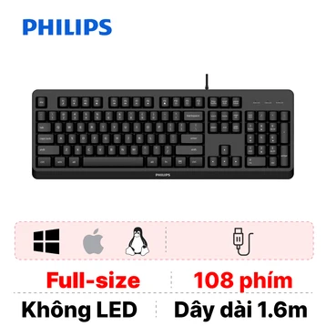 Bàn phím có dây Philips SPK6207BL