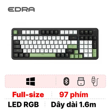 Bàn phím cơ E-DRA EK398W Đen Blueberry