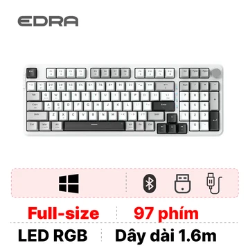 Bàn phím cơ E-DRA EK398W Trắng Blueberry