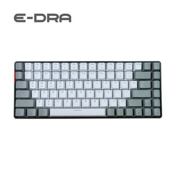 Bàn phím cơ E-DRA không dây EK384 Beta xám trắng Red Switch