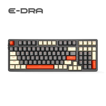 Bàn phím cơ E-DRA không dây EK398L Beta xám trắng Brown Switch