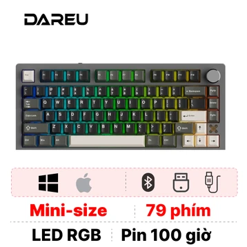 Bàn phím cơ không dây Dareu Flex 75 RGB Black-Grey