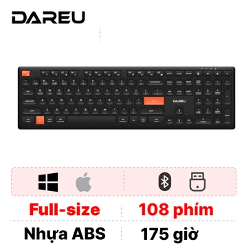 Bàn phím không dây Dareu LK165D Black-Orange