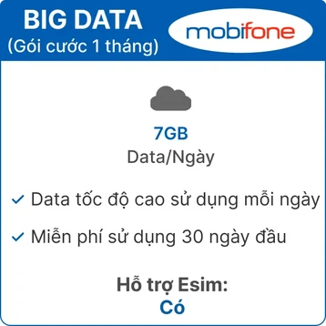 Sim Mobifone BIGDATA 7GB/Ngày