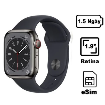 Apple Watch Series 8 45mm (GPS) - Viền nhôm Dây cao su - Đổi Bảo Hành
