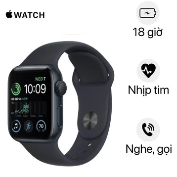 Apple Watch SE 2023 44mm (GPS) viền nhôm dây cao su size M/L | Chính hãng Apple Việt Nam