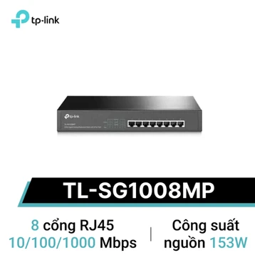 Bộ chia tín hiệu để bàn 8 cổng Gigabit PoE TP-Link TL-SG1008MP