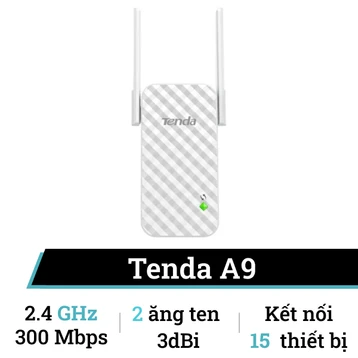 Bộ kích sóng WiFi Tenda A9 chuẩn N tốc độ 300Mbps