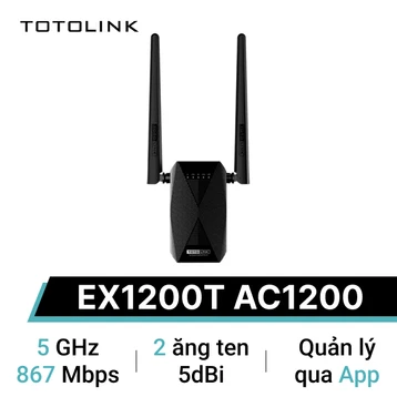 Bộ kích sóng Wifi Totolink  băng tần kép EX1200T băng tần kép AC1200