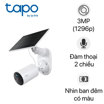 Camera IP ngoài trời 3MP TP-Link năng lượng mặt trời Tapo C410 kit