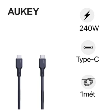 Cáp Aukey CB-SCC241 C-C silicone 240W 1m