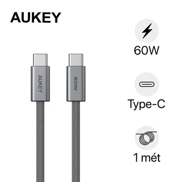 Cáp Aukey CB-DCC061 C-C 60W 1M