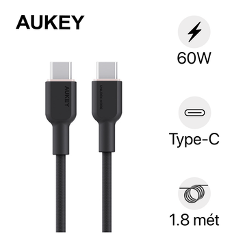 Cáp Aukey và truyền dữ liệu C-C 60W 480Mbps CB-DCC68