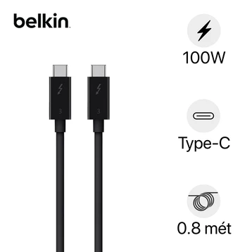 Cáp Belkin Thunderbolt 3 USB-C 100W UHD 5K 0.8m F2CD084