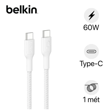 Cáp Belkin USB-C to C 60W CBL 2.0 dài 1m vỏ dù