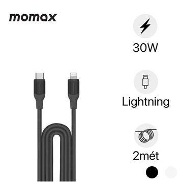 Cáp sạc chuyển đổi Momax Silicon USB-C to Lightning 30W dài 2m DL55