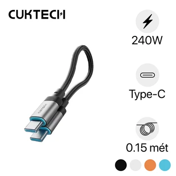 Cáp Cuktech 6A type-C to C 240W dài 0.15m CTC615S