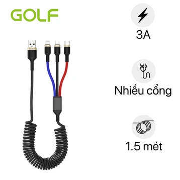 Cáp Golf 3A GC-72X 3 in 1 dây dù 1.5M