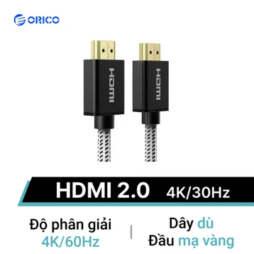 Cáp HDMI 2.0 Orico dây dù (Chuẩn 4K/30Hz) 
