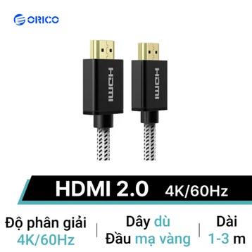 Cáp HDMI 2.0 Orico dây dù (Chuẩn 4K/60Hz) 