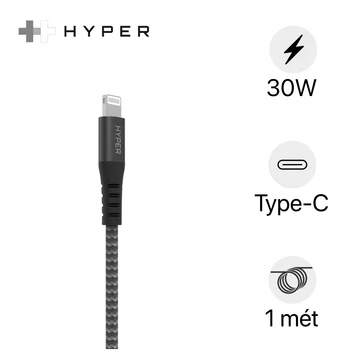 Cáp HyperDrive Touch USB-C to Lightning 30W MFi