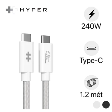Cáp truyền dữ liệu HyperDrive USB-C 240W 40Gbps 1.2m HD6500