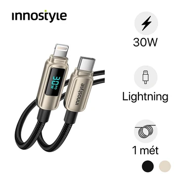 Cáp Innostyle DigiPower USB-C to Lightning PD 30W có màn hình CL301