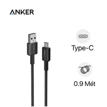 Cáp Anker 322 USB-A to USB-C 0.9m Nylon A81H5H11