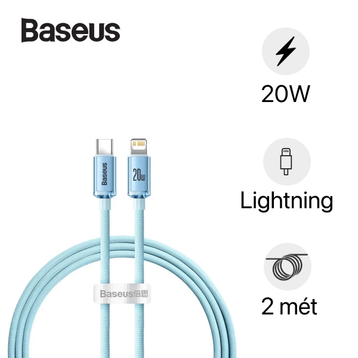 Cáp sạc nhanh Baseus Crystal USB-C to iP 20W 2m