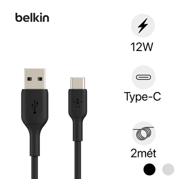 Cáp Type C Belkin CAB001BT2MBK 12W 2m Vỏ nhựa