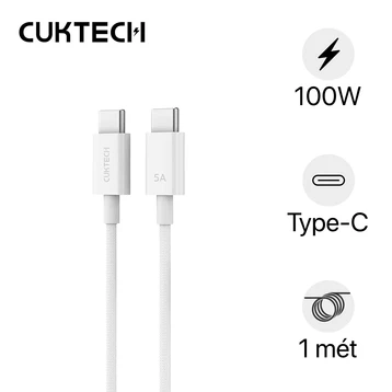 Cáp Cuktech Type-C to C 5A 100W dài 1m KLC-5499