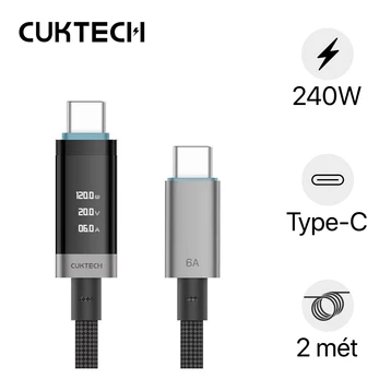Cáp Cuktech màn hình số 6A type-C to C 240W dài 2m CTC620P