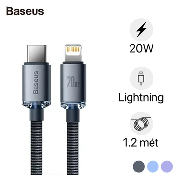Cáp Baseus Crystal Shine USB-C to Lightning 1.2M
