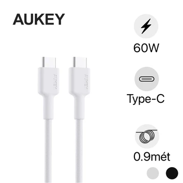 Cáp Aukey Type C to Type C 0.9 mét CB-CD45