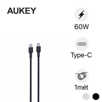 Cáp Aukey CB-NCC1 C-C bọc dù 1M
