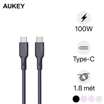Cáp Aukey CB-SCC102 C-C silicone 100W 1.8m