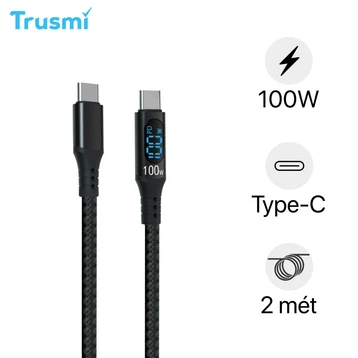 Cáp Trusmi USB-C to USB-C 100W dài 2m