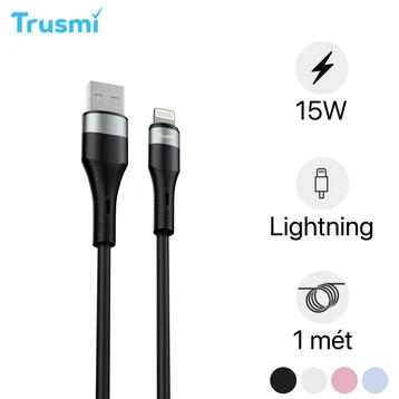 Cáp Trusmi USB-A to Lightning silicone 15W dài 1m - Cũ