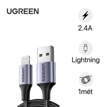 Cáp Ugreen USB-A to lightning chuẩn MFI vỏ nhôm dài 1M 60156