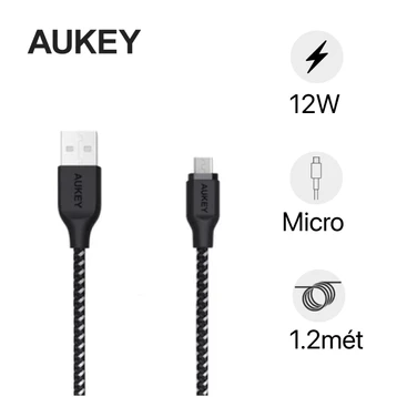 Cáp Aukey sợi Nylon USB-A to Micro dài 1.2m CB-BAM1