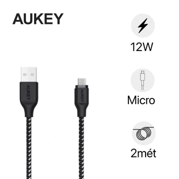 Cáp Aukey sợi Nylon USB-A to Micro dài 2m CB-BAM2