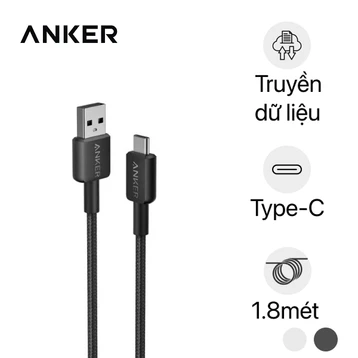 Cáp Anker 322 USB-A To C bọc dù dài 1.8m A81H6