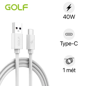 Cáp Golf USB-A to Type-C sạc nhanh 5A 40W 1 mét