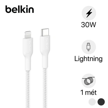 Cáp Belkin USB-C to Lightning 30W CBL dài 1m vỏ dù