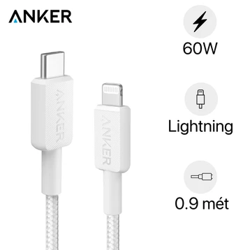 Cáp Anker 322 USB-C to USB-L 0.9M Nylon A81B5H21 - Cũ