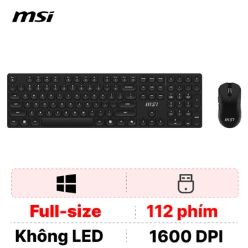 Combo bàn phím + chuột không dây Msi Forge K210