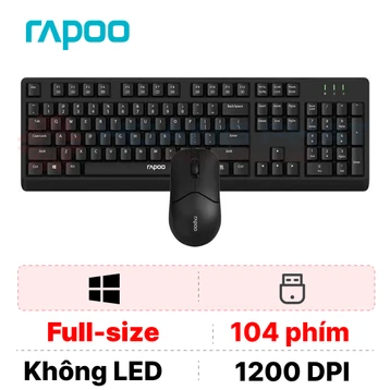 Combo bàn phím + chuột không dây Rapoo X1500